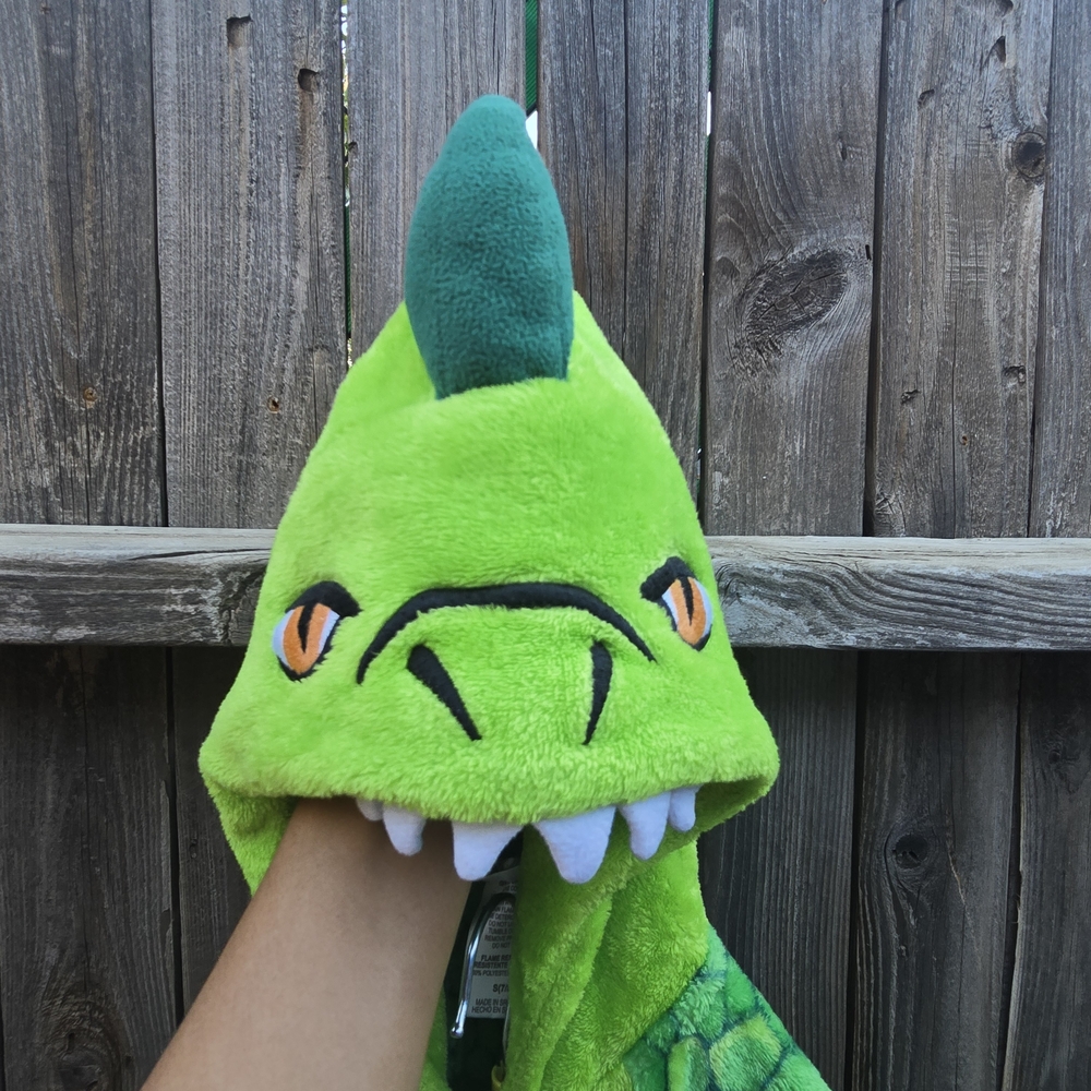 Saint Eve Dino Green Dinosaur Youth Kids One Piece Blanket Sleeper Size 7-8 - Picture 7 of 12